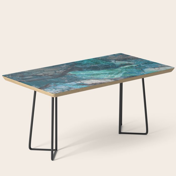 Cerulean Blue Marble Coffee Table by Nature Magick | Society6