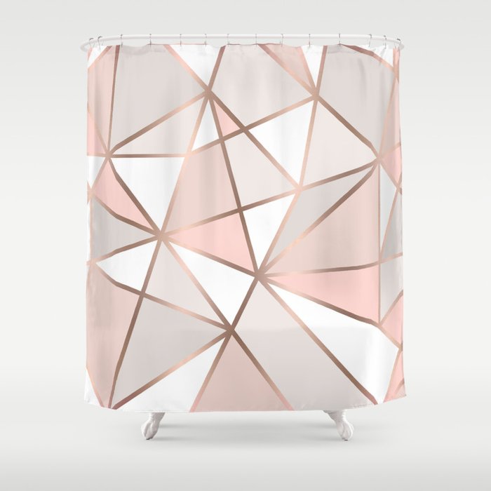 Rose Gold Perseverance Shower Curtain by histrionicole Society6