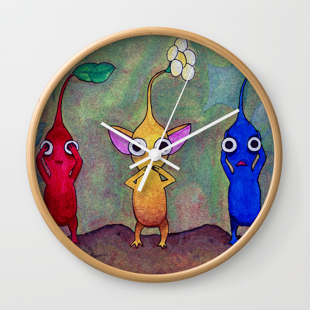 Pikmin See No Evil Speak No Evil Hear No Evil Wall Clock By Josephuzzo Society6