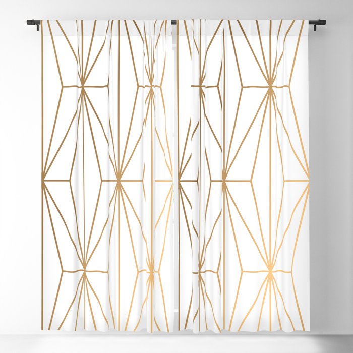 Gold Geometric Pattern Illustration Blackout Curtain by victorys | Society6