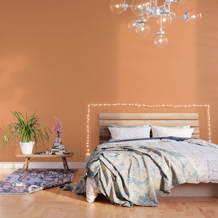 Solid Color Pantone Papaya Orange 151243 Wallpaper by Simply Solids