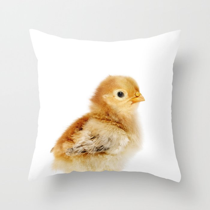 Chick, Baby Chicken, Farm Animals, Art for Kids, Baby Animals Art Print By Synplus Throw Pillow