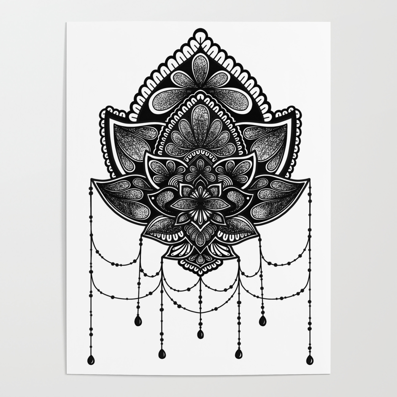 Black And White Lotus Flower Beads Mandala Zentangle Poster By Laurenscolour Society6 Black And White Lotus Flower Beads Mandala Zentangle Poster By Laurenscolour Society6