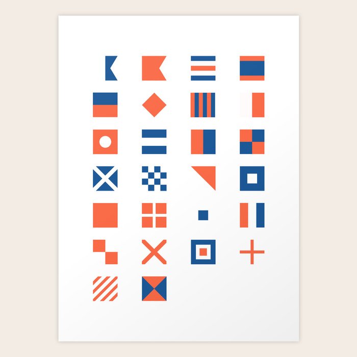 Nautical Flag Alphabet Art Print by theoldartstudio Society6