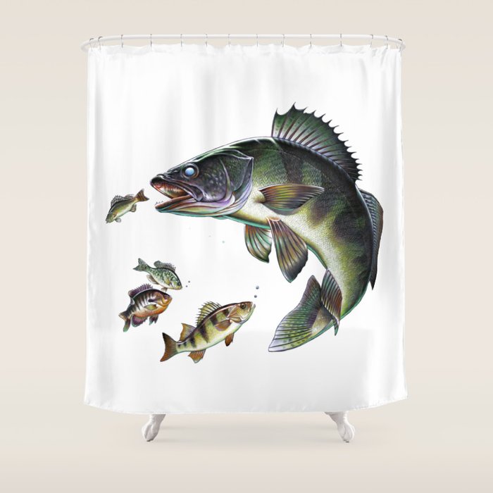 Walleye Shower Curtain by Salmoneggs Society6