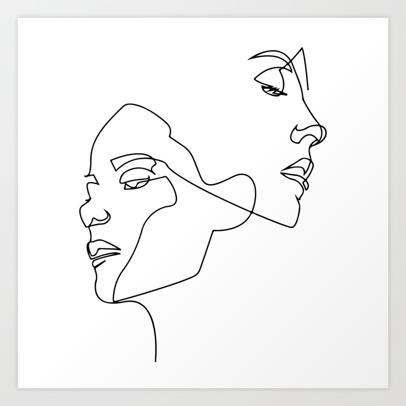 Line Art Abstract Continuous Line Drawing of Set Faces And Hairstyle Line art Valentines Day Gifts Art Print by Creative Modern Art | Society6 Line Art Abstract Continuous Line Drawing Of Set Faces And Hairstyle Line Art Valentines Day Gifts Art Print By Creative Modern Art | Society6