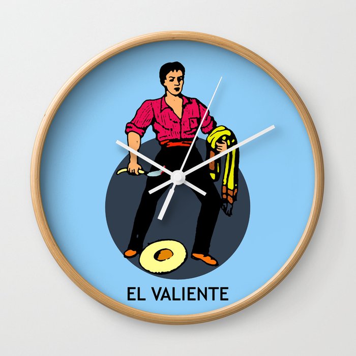 picture Individual Loteria Cards El Valiente el valiente mexican loteria card wall clock by minervatg