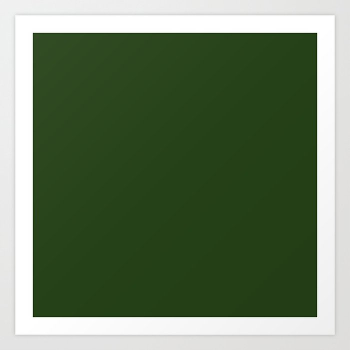 Dark Forest Green Color Art Print By Podartist Society6