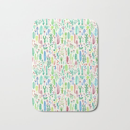 tROPICAL COLORS PLANTS Bath Mat