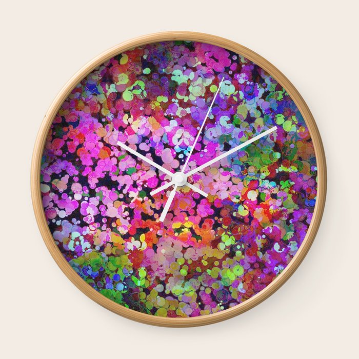 Plasma Confetti 3 Wall Clock by LaurenW Designs Society6
