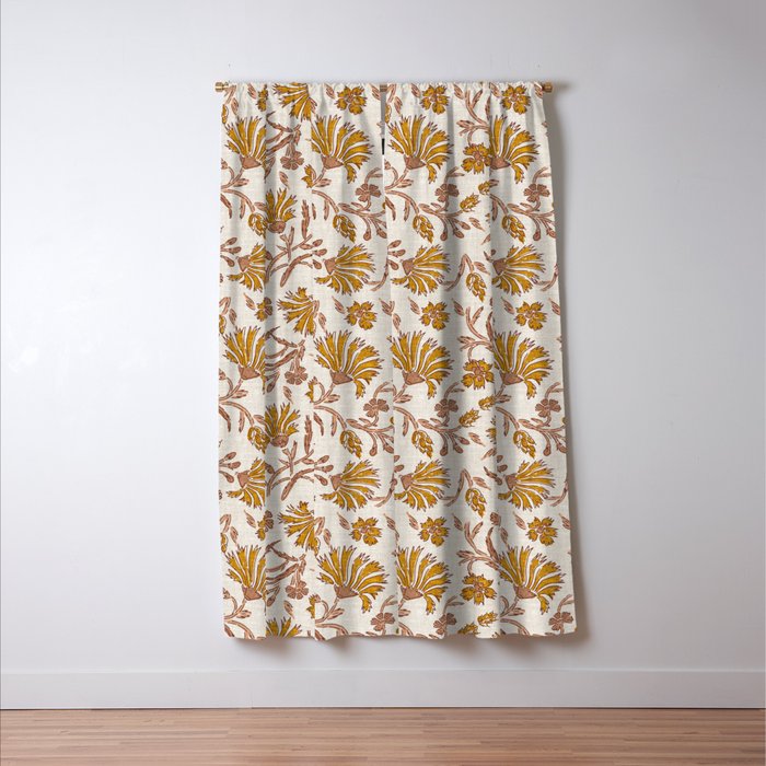 KALAMI FLORAL MUSTARD Blackout Curtain by hollizollinger Society6