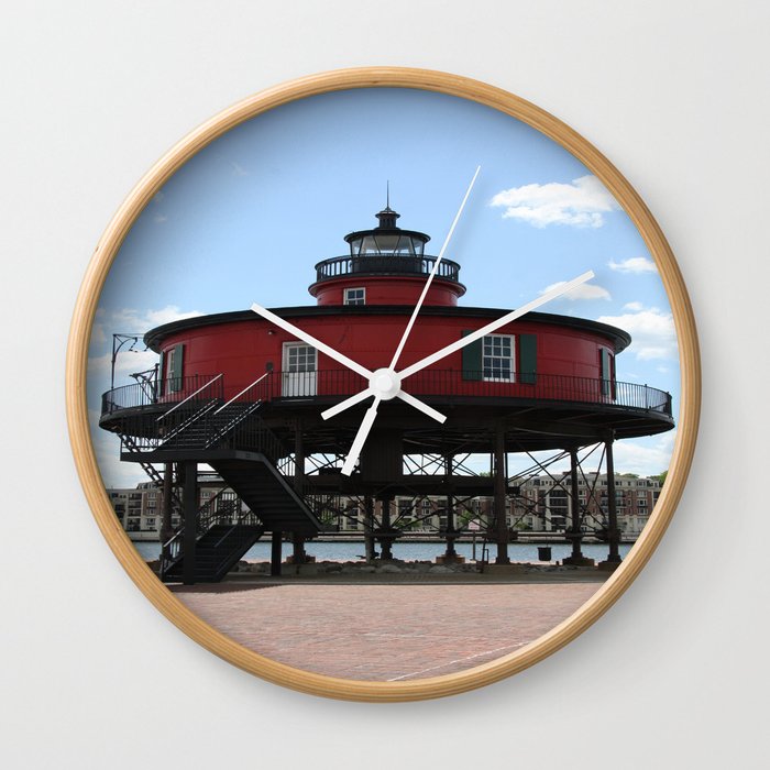 Seven Foot Knoll Lighthouse Wall Clock By Eschulze Society6 Seven Foot Knoll Lighthouse Wall Clock