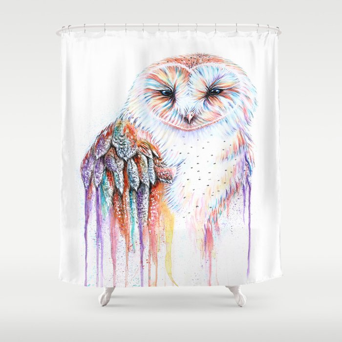 Colorful Owl Shower Curtain By Mice Faber Art Society6 Colorful Owl Shower Curtain By Mice, Owl Shower Curtain