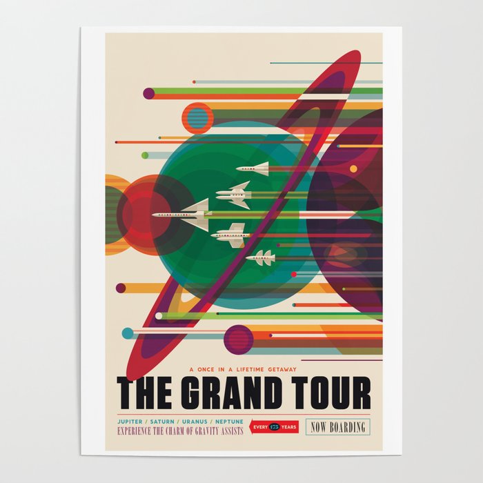 Nasa Retro Space Travel Poster The Grand Tour Poster By Vintage Wall Art Society6
