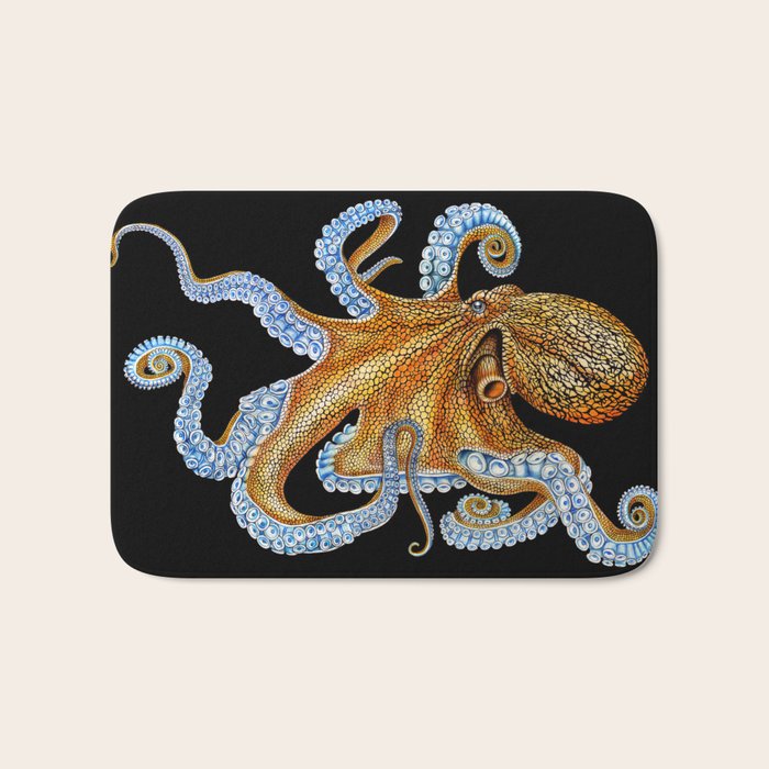 Octopus Bath Mat by Tim Jeffs Art Society6