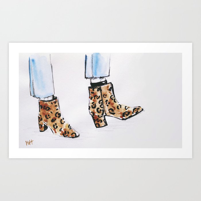 Leopard Boots Art Print by MdH. | Society6