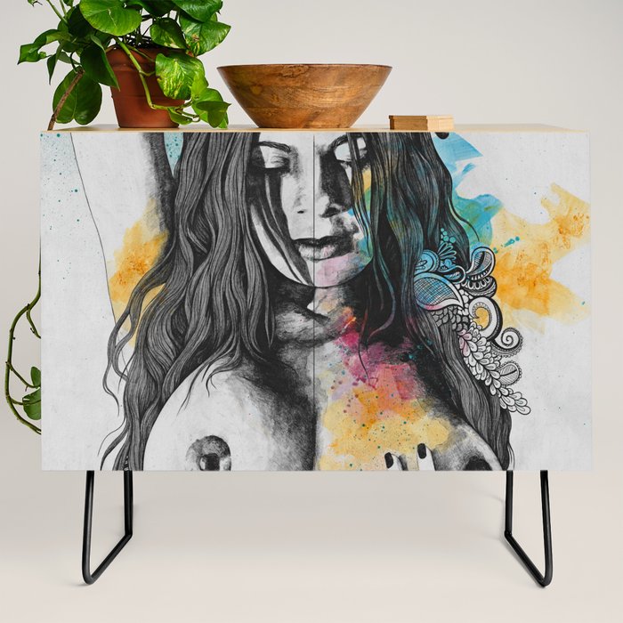 Paint a Vulgar Picture female nude erotic portrait Credenza by Marco