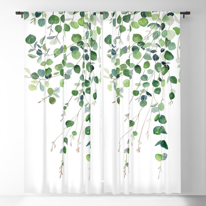 Eucalyptus Watercolor Blackout Curtain by Melly Terpening | Society6