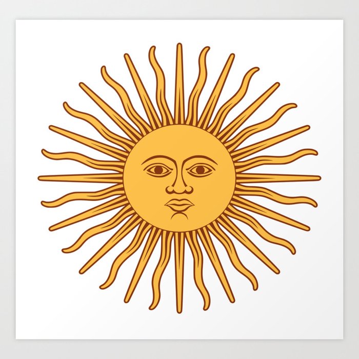 Argentina Flag Sun Art Print by evilzoneonline | Society6