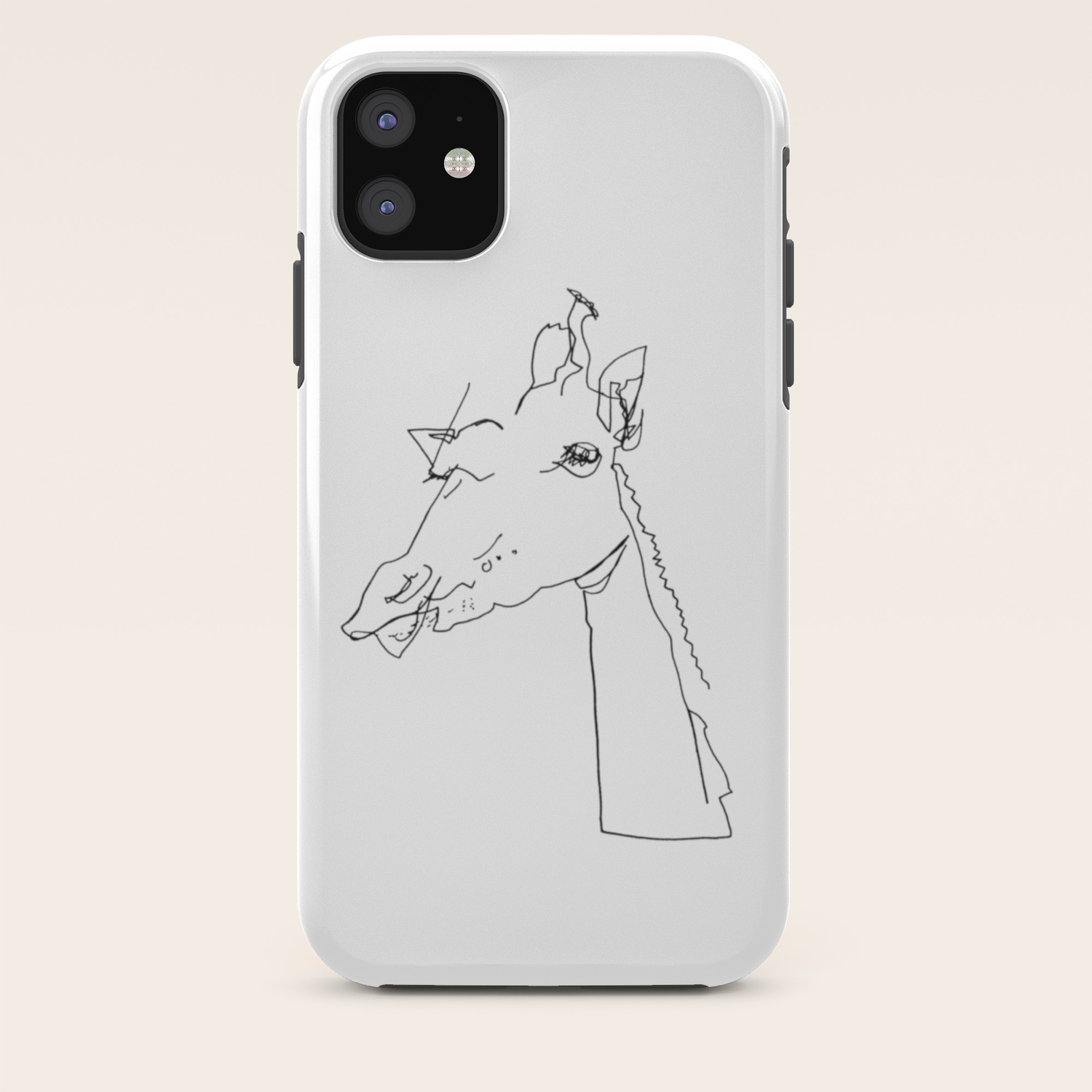 Giraffe Line Drawing Serene Iphone Case By User Leaf Society6