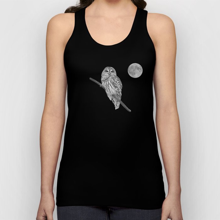 Owl, See the Moon (bw) Unisex Tank Top Owl, See the Moon (bw) Unisex Tank Top