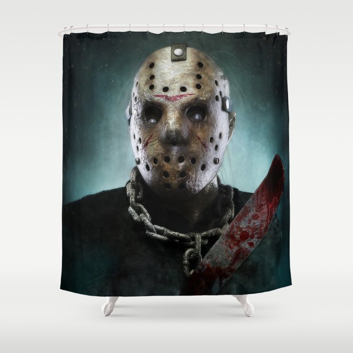 Jason Voorhees Shower Curtain by zombietron | Society6
