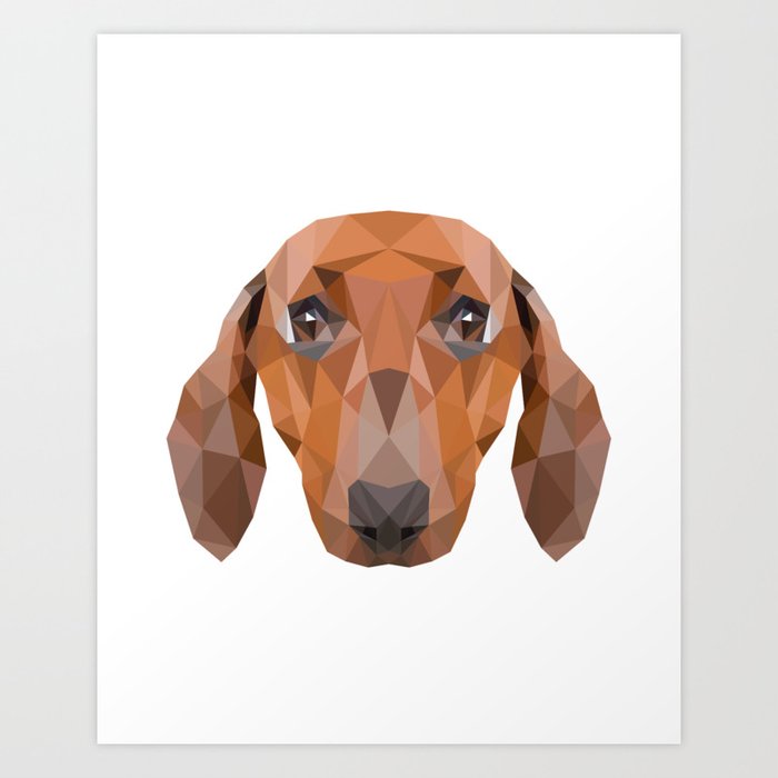 Dachshund Dog Art Print by mykanvas | Society6 Dachshund Dog Art Print by mykanvas