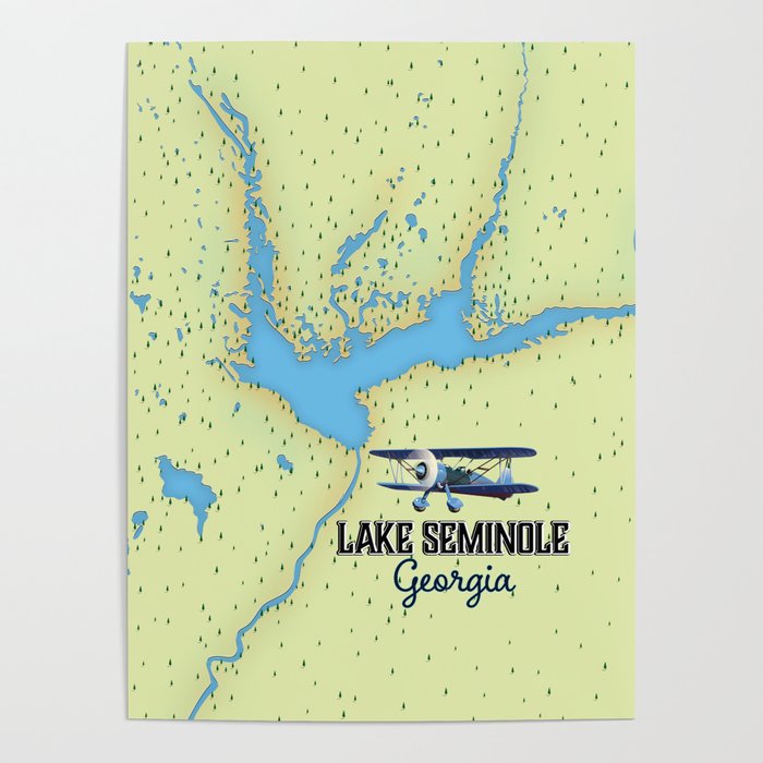 Lake Seminole map Poster by Nicks Emporium Society6