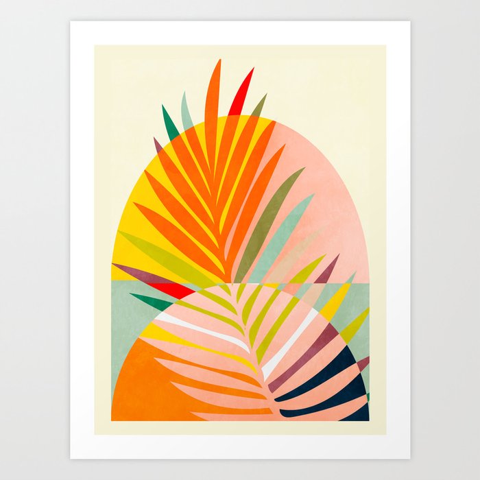 minimal leaf tropical spring Art Print by Ana Rut Bre Fine Art | Society6