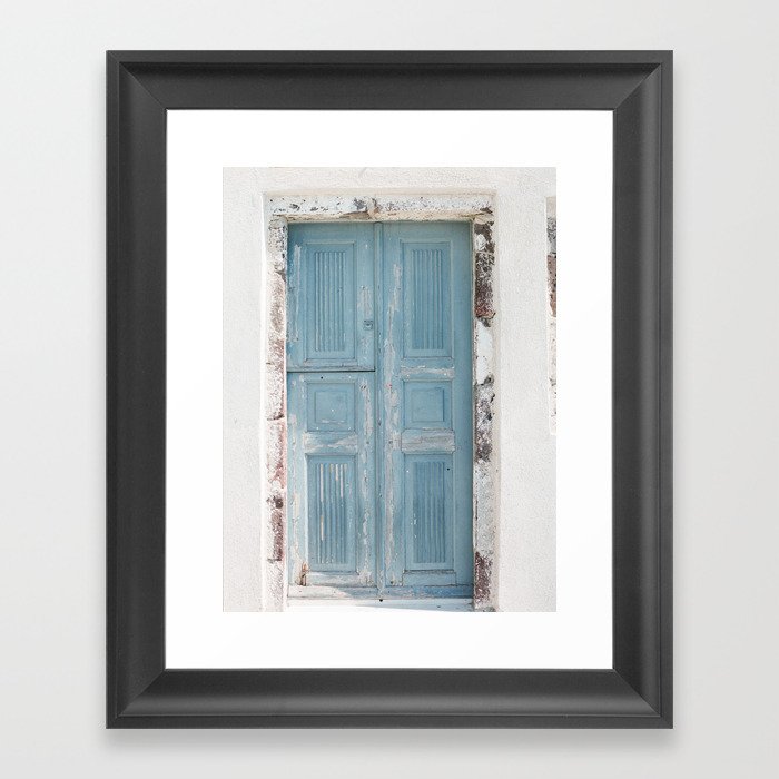 Santorini Doors Framed Art Print by michelle mock | Society6