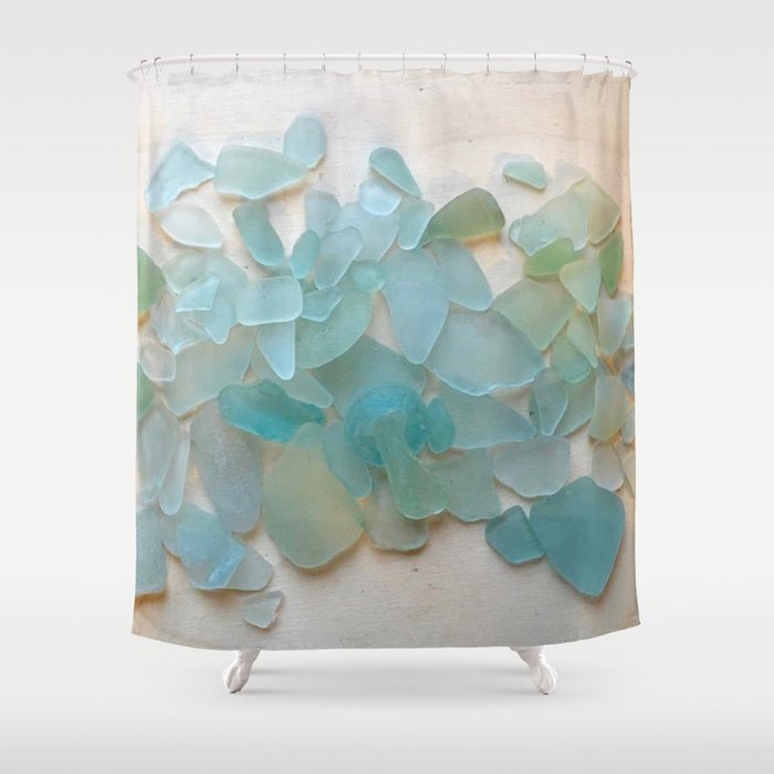 Ocean Hue Sea Glass Shower Curtain by coastalwhims Society6