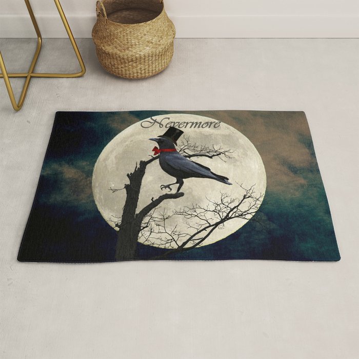 And the Raven Said, Nevermore (Inspired by The Raven) A657 Rug by