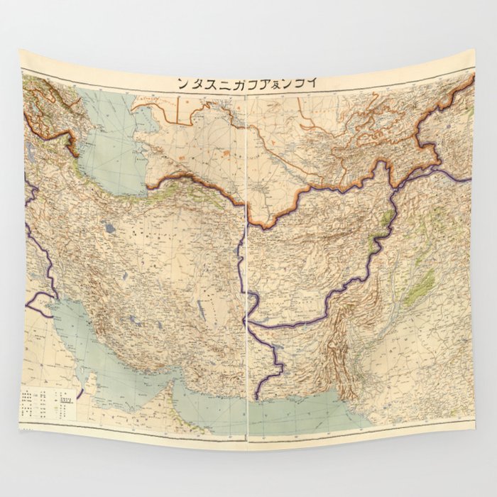 Map of Iran & Afghanistan (1941) Wall Tapestry by The Arts  Society6