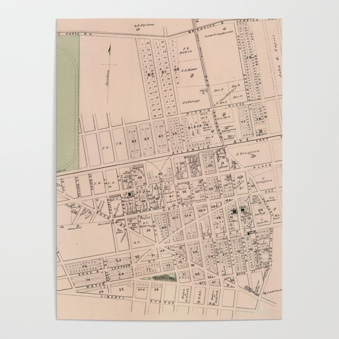 Vintage Map of Woodhaven Queens (1873) Poster by BravuraMedia Society6