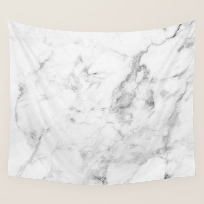 White Marble Wall Tapestry by Modern Home Society6