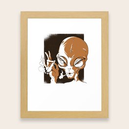 Smoking Alien Framed Art Prints For Any Decor Style Society6