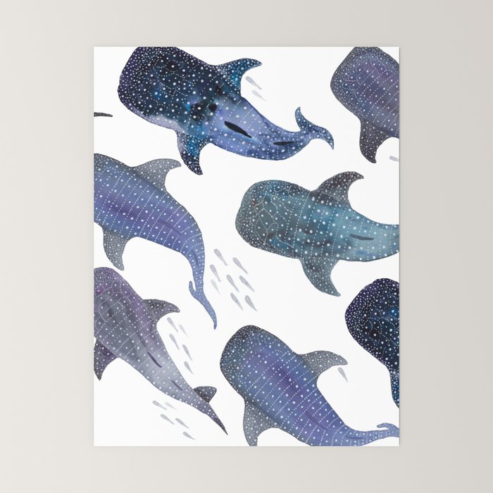 Whale Shark Pattern Party Mini Art Print by jesschampagne | Society6