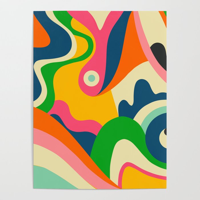 Colorful Mid Century Abstract Poster by trajeado14 | Society6