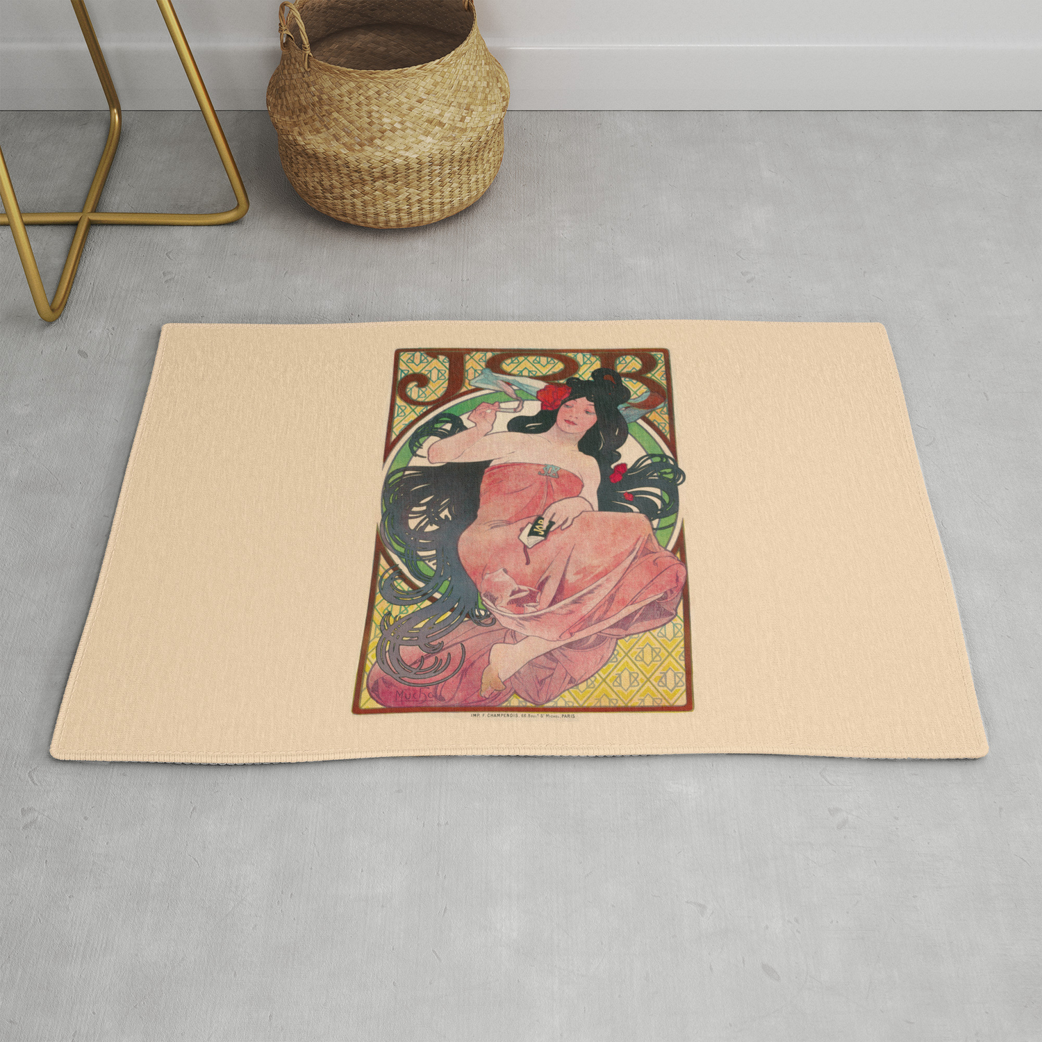 Alphonse Mucha Job Rolling Papers Art Nouveau Woman Rug by Design & Art |  Society6