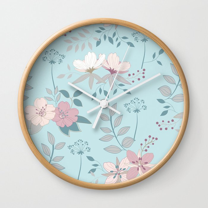Flower Mix Shabby Chic Wall Clock By Creativelettersandmore Society6 Flower Mix Shabby Chic Wall Clock