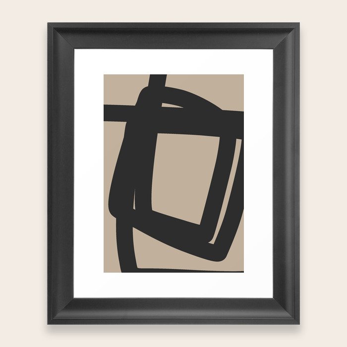 Neutral Abstract 4A Framed Art Print by The Old Art Studio Society6