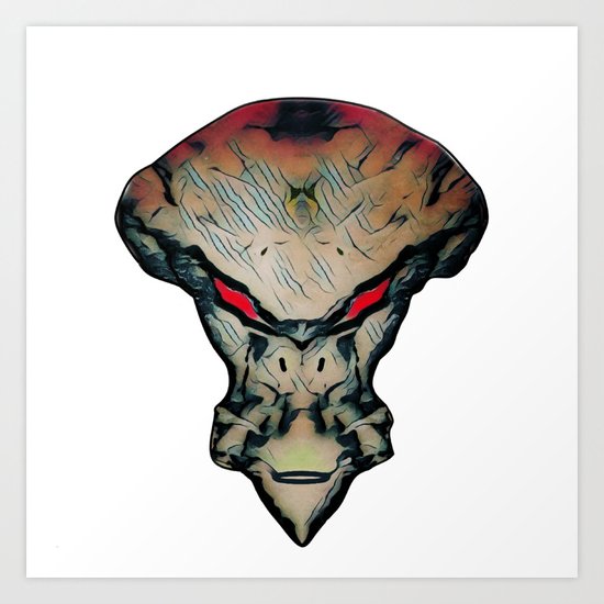 Alien With Red Eyes Art Print By Rbroart Society6