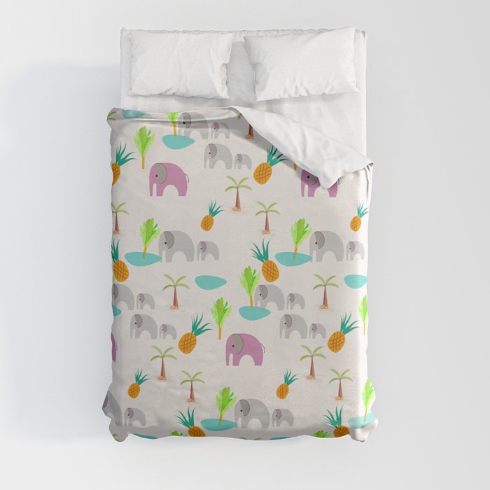 Pink Elephants Duvet Cover by mirimo Society6