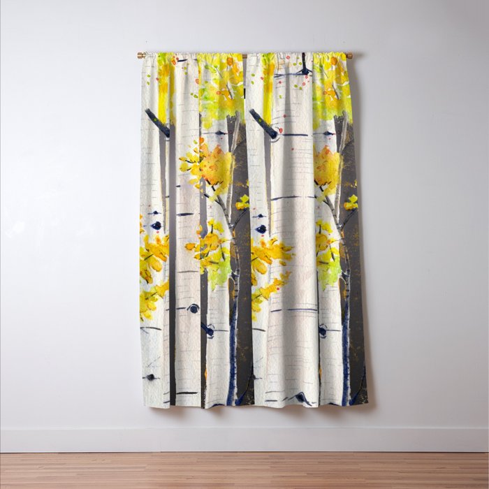 Birch Tree Blackout Curtain by mellyterpening Society6