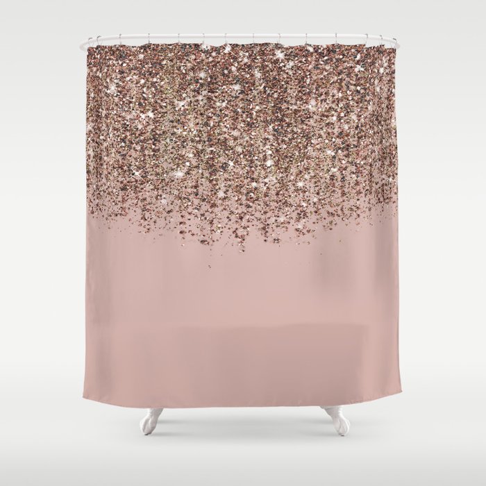 pink and gold shower curtain