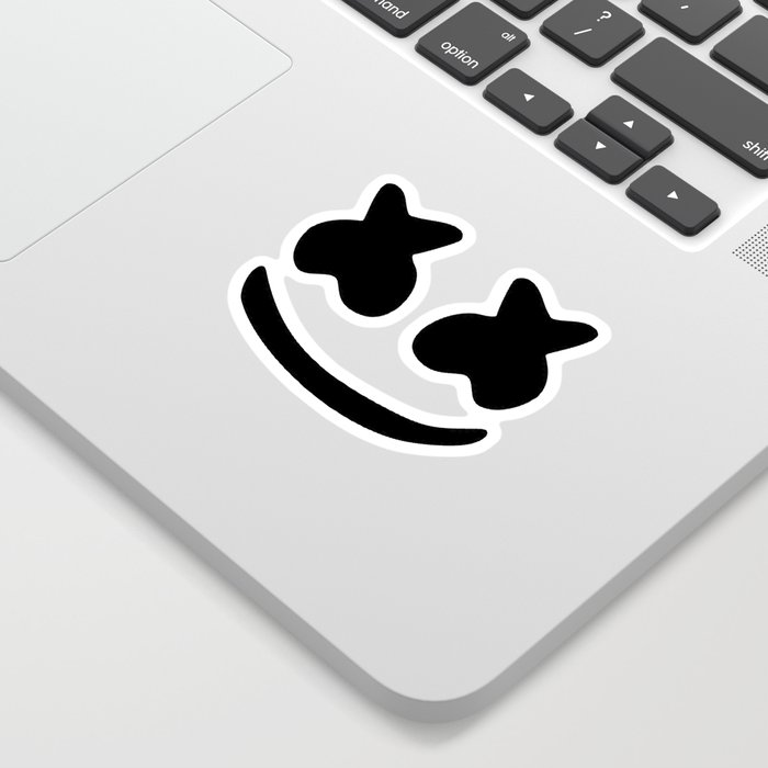 Marshmello face Sticker by beatdrop Society6