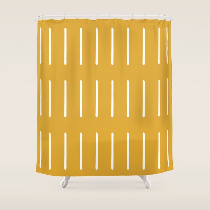 Mudcloth (Mustard Yellow) Shower Curtain by Summer Sun Home Art Society6
