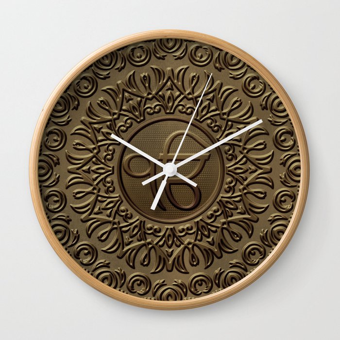 Decorative Ek Onkar Ik Onkar Embossed On Gold Wall Clock By K9printart Society6