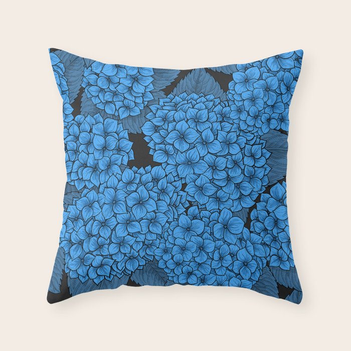 Blue hydrangea Throw Pillow by Katerina Kirilova Society6