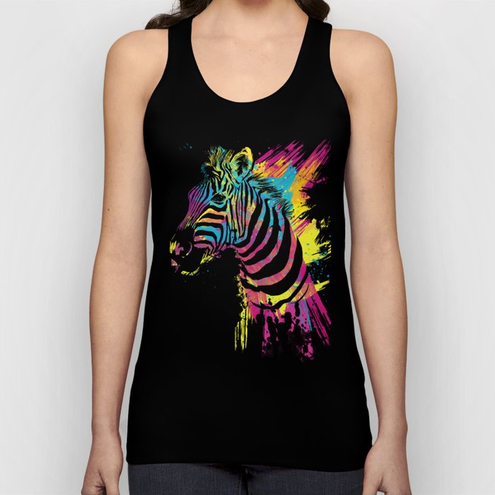 Zebra Splatters Colorful Animals Tank Top by Olechka | Society6